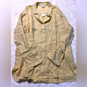 BNWT Old Navy Pale Yellow Linen Shirt